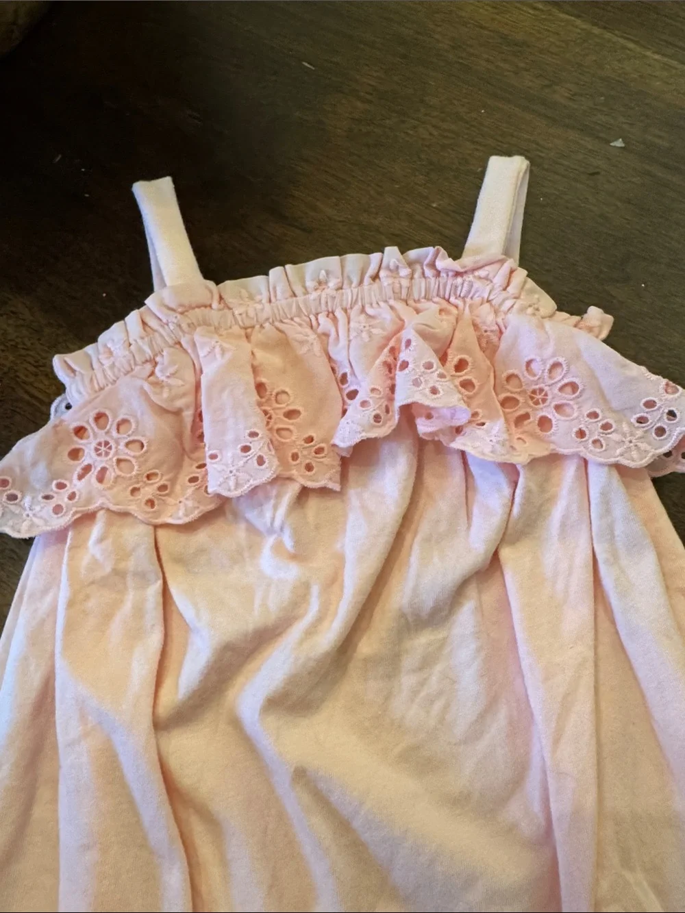 Ralph Lauren Pink Eyelet Ruffle Baby Romper